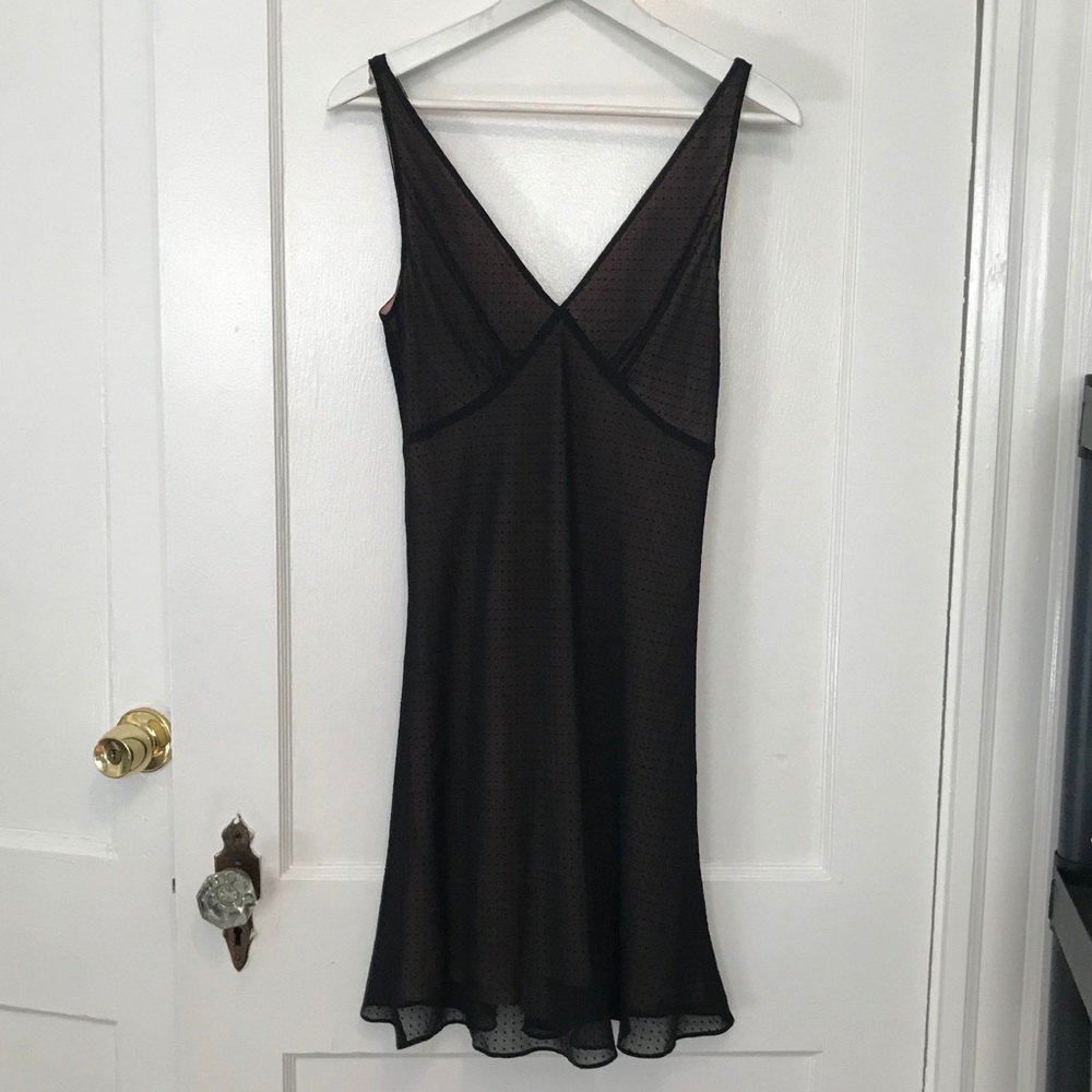 Little black dress with a peek of blush pink